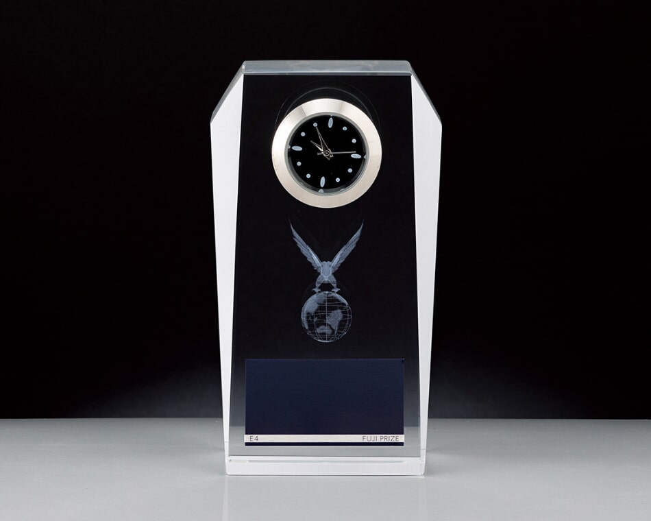 時計付き光学ガラス製トロフィー：GF-10