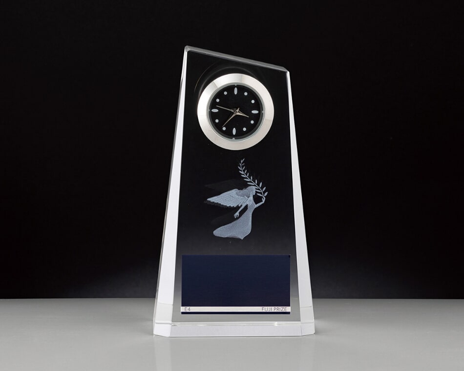 時計付き光学ガラス製トロフィー：GF-11